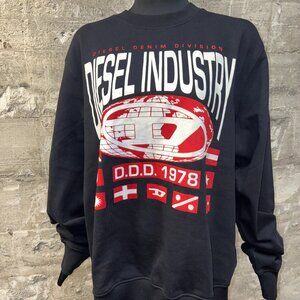 Men's Diesel Crew Neck Sweatshirt Denim Division Caviar S-GINN L4 NWT XXL